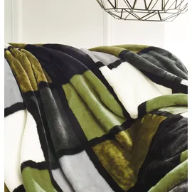 Gözze Cashmere-Feeling Antigua 150 x 200 cm grün/anthrazit/weiß
