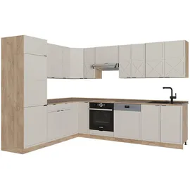 Vicco Winkelküche L-Form 227 x 287 cm Grau/Beige