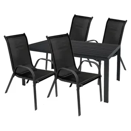 Mojawo Gartengarnitur 5-tlg. Anthrazit/Schwarz