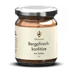 Ölkännchen Bergpfirsichkonfitüre 82% Frucht bio