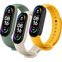 Xiaomi Mi Smart Band 6 Strap Pack) Ivory/Olive/Yellow