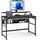 Mondeer Schreibtisch Computertisch mit Monitorständer und 2 Ablagen, Eckschreibtisch Bürotisch Arbeitstisch 120 x 90 cm, Schwarz