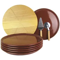 Arte Regal Pizzateller aus Ton 2, 4 oder 6 Teller zur Auswahl, inkl. einem Pizza-Schneideset