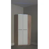 Priess Eckkleiderschrank PRIESS "Barcelona Kleiderschrank Ecklösung Raumwunder", weiß (struktureichefarben hell, weiß), B:78cm H:193cm T:78cm, Holzwerkstoff, Schränke, Eckkleiderschrank, in 2 Tiefen Schrank Eckschrank Garderobe