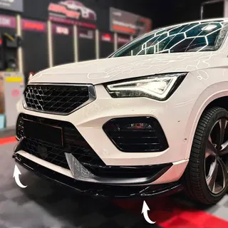 Frontlippe Frontspoiler kompatibel mit CUPRA Ateca Mk1 2018 bis 2021 mit ABE TÜV Schwarz Glänzend