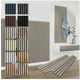 Hexim Wanddekoobjekt APH02 (Akustikpaneele 138,5x60cm Holz Comfort - flexible Holzpaneele Platten Lamellenwand MDF Wandpaneele Lamellenverkleidung Wandverkleidung schalldämmend 0.83m2 Sandgrey) grau
