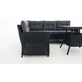 CLP Sierra Gartengarnitur Polyrattan grau/schwarz