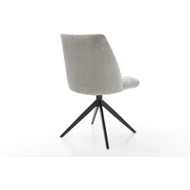 DeLife Polsterstuhl Elso-Flex, Kreuzgestell breit Schwarz Cord Silbergrau 360° drehbar Taschenfederke grau|silberfarben 49 cm x 90 cm x 62 cm