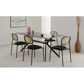 Möbel Kraft Esszimmerstuhl Remy Polyester schwarz