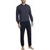 SCHIESSER Herren Schlafanzug lang mit Bündchen - Nightwear Pyjamaset, Dunkelblau_159620, 26