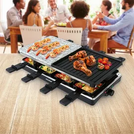 EasyMaxx Raclette Grill 1400W 8 Personen Schwarz/Grau