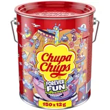 Chupa Chups Best of Lollipop-Eimer, enthält 150 Lutscher in 5 Geschmacksrichtungen in der Pop-Art Metall-Dose, & Milky Lutscher-Dose