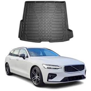 Omac Kofferraumwanne Laderaumwanne kompatibel mit Volvo V60 2019-2026 Gummi TPE Schwarz