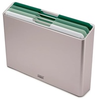 Joseph Joseph Folio 4 Stück Schneidebrett-Set, schlanker Halter für