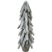 Creativ deco Künstlicher Weihnachtsbaum, Tannenbaum im Topf mit dekorativem Schnee