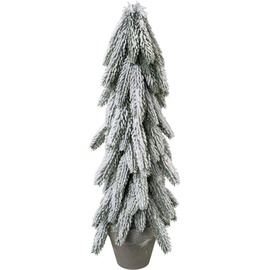 Creativ deco Künstlicher Weihnachtsbaum, Tannenbaum im Topf mit dekorativem Schnee