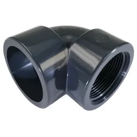 Mega Group - Mega Winkel 90° Pvc-u 50 mm PVC Klebe Fitting Innengewinde 10 Bar, Grau