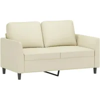 vidaXL 2-Sitzer-Sofa Creme 120 cm Kunstleder