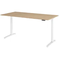 Bümö Schreibtisch, Eiche, Weiß, Nachbildung,Eiche, Rechteckig, 200x74x100 cm, FSC