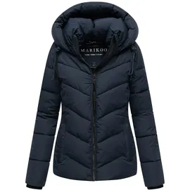 Marikoo Winterjacke "Sahnemausii", Damen, Gr. XXL, navy, Obermaterial: 100% Polyester. Futter: 100% Polyester. Wattierung: 100% Polyester. Ärmelfutter: 100% Polyester, Bündchen, Jacken Winterjacke, mit abnehmbarer Kapuze und hohem Kragen