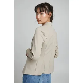 ICHI IHKATE BL Damen Blazer Kurzblazer Jacke Ein-Knopf-Blazer mit Stretch und Reverskragen, Größe:XXL, Farbe:Doeskin (151308)