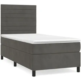vidaXL Boxspringbett 100 x 200 cm Dunkelgrau