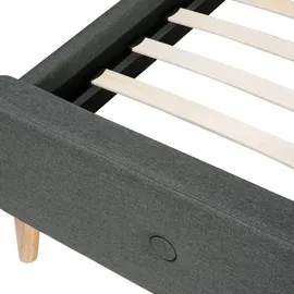 Beliani Polsterbett Grau 140 x 200 cm RENNES (140 x 200 cm)