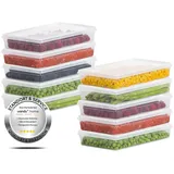 uandu Gefrierbox Set, Frischhaltedosen mit Deckel, Tiefkühldosen 10er Set, Vorratsdosen für Gefrierschrank, Gefrierdosen, Gefrierboxen Organizer, Deli Container, Gefrierbehälter, BPA-frei -1L x 10