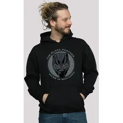 Kapuzenpullover F4NT4STIC "Marvel Black Panther Made in Wakanda", Herren, Gr. S, schwarz, Obermaterial: 65% Baumwolle, 35% Polyester, casual, slim fit, Langarm, Pullover, Print