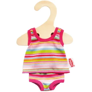 Heless 9110 - Unterwäsche-Set für Puppen, 2-teilig mit Unterhemd und Slip, in Blau oder Pink gestreift, 1 von 2 Designs (zufällige Auswahl), Größe 20 - 25 cm