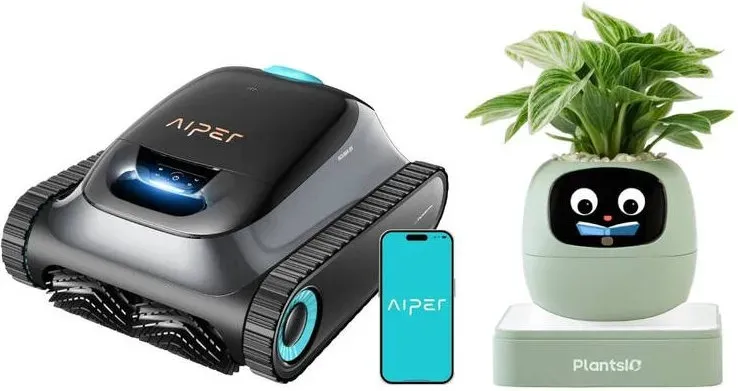 Smart Robot Bundle: Aiper Scuba S1 Poolreinigungsroboter, 270 Min Laufzeit, 11 Sensoren, Smart App-Steuerung + Ivy AI Emoji Pflanzroboter (Grün)