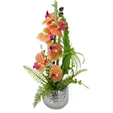 Kunstpflanze Orchidee, I.GE.A., Höhe 50 cm orange