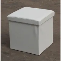 ECHTWERK Hocker mit Stauraum Store Cube EW-SW-0440 weiß Kunstleder