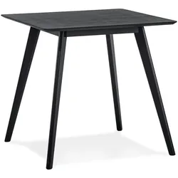 Kadima Design Quadratischer Kompakt-Esstisch, 80 cm, Robustes Holz, Schwarz