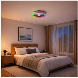 Lightbox 49 cm Deckenventilator Braun/Schwarz