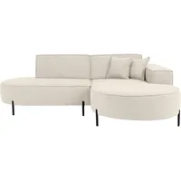 WFL Group Ecksofa, Creme, Textil, 3-Sitzer, L-Form,L-Form, 241x168 cm, Wohnzimmer, Sofas & Couches, Wohnlandschaften, Ecksofas