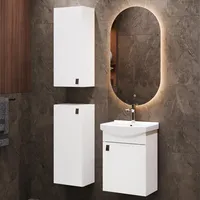 Planetmöbel Badmöbel Set Waschtisch 45 cm mit Badspiegel mit