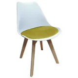 HTI-Living Esszimmerstuhl Stuhl Atlanta Velvet (Stück, 1 St), Esszimmerstuhl Kunststoffschale Samtbezug Holzfüße weiß