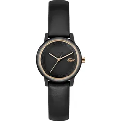 Quarzuhr LACOSTE "LACOSTE 12.12 SWIFT", schwarz, Armbanduhren, Damen, Armbanduhr, Damenuhr, Lederarmband, analog