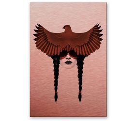 Wall-Art Metallbild Adler Dark Cardinal Metallschild, (1 St) rot 40 cm x 0,3 cm x 60 cm