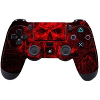 Skins Aufkleber für PS4 Controller (für Sony Playstation 4 DualShock Wireless Controller) Roter Totenkopf