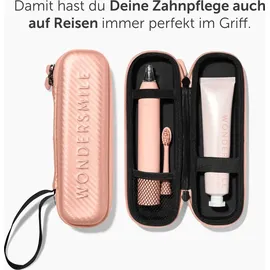 wondersmile Travel Care Bundle - Testsieger 2023 - Ultraschallzahnbürste im Set Bundle, Atomic Rose