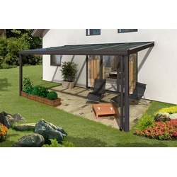 Skanholz Terrassendach Modena, BxT: 541×357 cm, 541 cm Breite, verschiedene Tiefe grau 541 cm x 357 cm