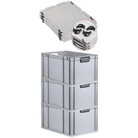 Proregal Eurobox, Grau, schwarz Kunststoff, Rechteckig, 40x32x60 cm, Ordnen