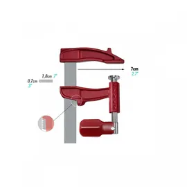 PIHER Maxipress M Schraubzwinge 12cm mit bis 400 kg - Spannweite: 12 cm