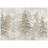 WallArena Fototapete Wald in Beige - Gr.: 300 x 210 cm