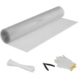 Relaxdays Volierendraht, 100 cm x 5 m, für Maschendrahtzaun, 6,3 x 6,3 mm Drahtgitter, verzinkter Hasendraht, Silber