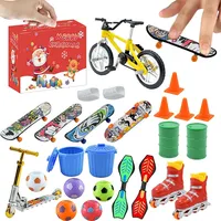 Duqulle Mini-Finger-Skateboard-Adventskalender 2023 | 24 Tage Finger Skateboards Überraschungen Weihnachts-Countdown-Kalender | Mini-Finger-Scooter, Skateboards, Fahrrad, Fußball-Spielzeug-Set