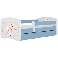 Raumhirsch furniture Kinderbett, Blau, Holzwerkstoff, Holzwerkstoff, 1 Schubladen, 80x160