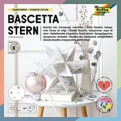 folia Transparentpapier-Faltblätter "Bascetta-Stern" Schneeflocken, 15 x 15 cm, 32 Blatt